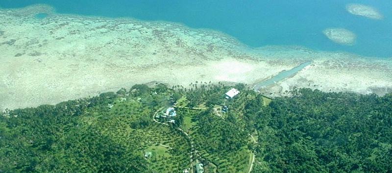 View of the Lomalagi Resort and Natewa Bay from the air